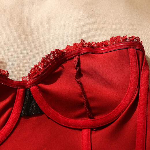 Ao Yan Lai Hot Girl Red Flower Fishbone Bra Women's Summer Slimming Tube Top Red S