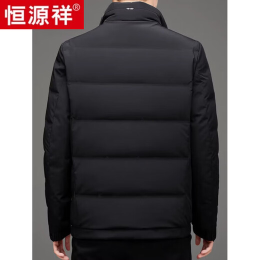 Hengyuanxiang stand collar national standard light down jacket middle-aged men winter new goose down warm jacket short cold-proof top black 3XL 190 Recommended 180Jin Jin equals 0.5kg -195Jin Jin equals 0.5kg