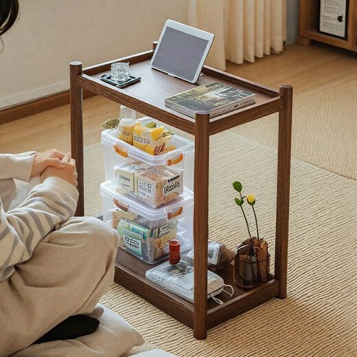 Jiayi sofa movable side table solid wood narrow side cabinet simple trolley living room coffee table small apartment tea table table