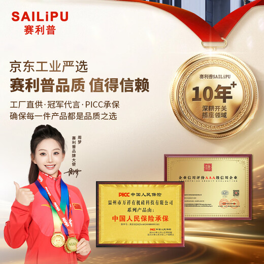 SAILiPU switch socket 16a high-power five-hole socket 86 type concealed two- and three-plug staggered five-hole air conditioning water heater socket 16a oblique five-hole socket