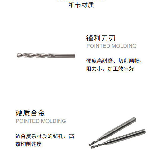 An Junsheng super hard machining center special tungsten steel drill twist drill bit 1mm-8mm aluminum and copper suitable for 1.0-2.59 per pack please note Specifications Tungsten steel
