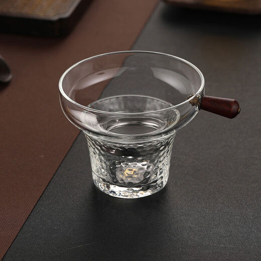 Xinyu handmade glass filter tea leakage tea filter creative tea filter funnel tea set accessories tea filter wooden handle filter