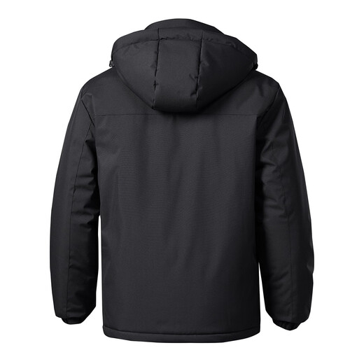 Mark Huafei quilted and thickened hooded cotton jacket for men 25 winter new style cotton jacket to keep warm and lock the temperature of the cotton jacket, comfortable cotton jacket, black L