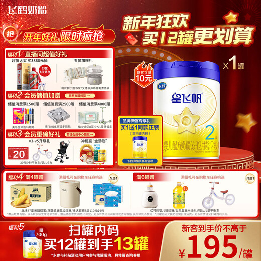 Feihe Xingfeifan Infant Formula Milk Powder Stage 2 (6-12 months old) 700g Patented OPO Child Care Subsidy