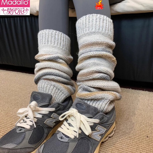 Modal Maillard Brown Sock Covers Women's Calf Socks Bubble Socks with Boots Socks Non-Warm Leg Cover Long Socks Contrast Color Black 1 Pair One Size Fits Beautiful Legs