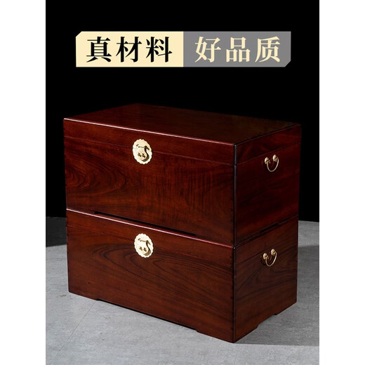 Fantasy wood box calligraphy and painting wedding dowry storage storage suitcase large special price wood color 23x15x13 (no lock included)