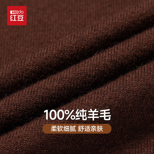 Hongdou semi-refined imitation machine washable 100% pure wool sweater men's autumn and winter V-neck sweater men's pullover bottoming sweater