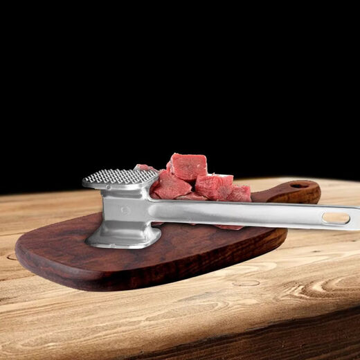 恩寿溯家用双面敲肉锤厨房牛排锤铝合金大排猪排锤鸡排锤羊排锤嫩肉锤子 铝制肉排锤1号较小