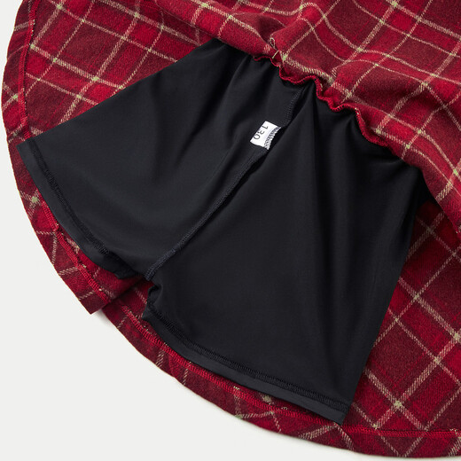 Disney Retro Tartan Girls Skirt 26th Autumn and Winter Christmas Style Umbrella Skirt New Year Red Versatile A-Line Skirt 120