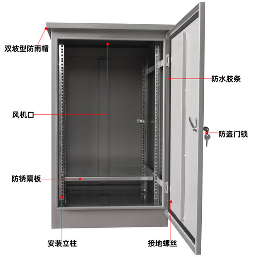 9 outdoor rainproof cabinet waterproof floor-standing outdoor rust-proof 6 network weak current box 12 telecommunications distribution cold-rolled steel loss width 600 depth 470 height 640_ thickened single slope 6U__600*450*350_ can be wall-mounted or floor-standing