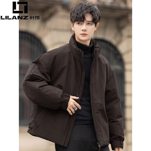 利郎（LILANZ）男士立领轻薄羽绒服25新款情侣白鸭绒外套短款青年冬季加厚防寒服 洋葱紫色 新国标90白鸭绒 M (约85-115斤)