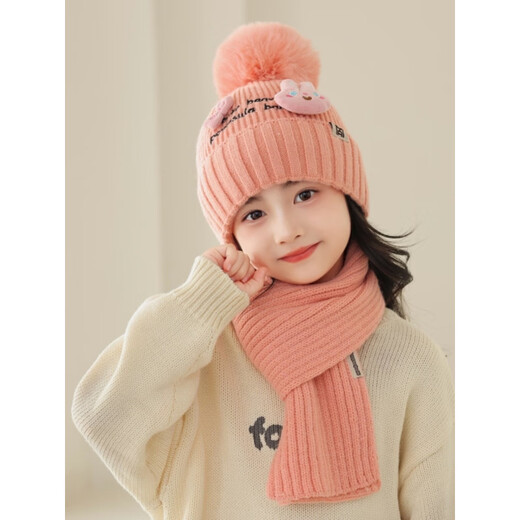 HAL.DUCK Children's Hat and Scarf Two-piece Set for Autumn and Winter Girls Cute Knitted Wool Thickened Warm Boy's Ear Protection Hat Three-dimensional Dinosaur-Yellow 6-12 Years Old/Head Circumference 52-55cm One Size/Elastic