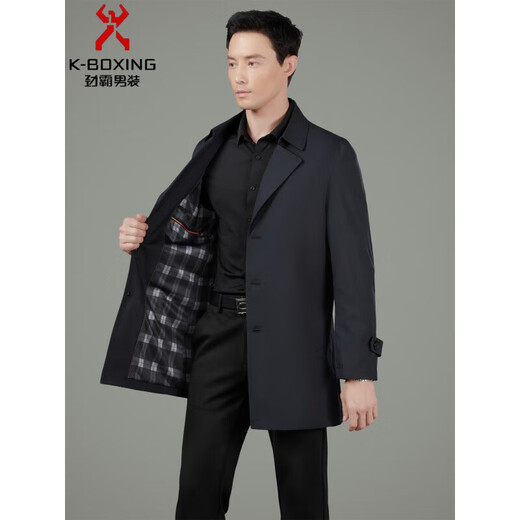 KBXNG Jinba windbreaker mid-length dad autumn and winter coat thickened business casual medium and large size tops mall same style 2123#Navy M 170 weight 100-115Jin Jin is equal to 0.5 kg