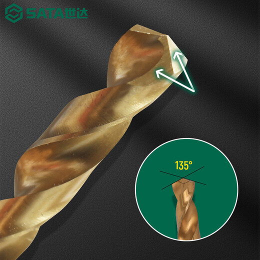 SATA 10-piece set of high-speed steel fully ground titanium-plated twist drills 2.8MM 52128A