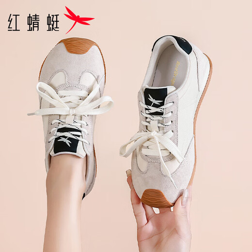 Red Dragonfly Sports Casual Shoes Women's Shoes Moral Training Shoes 2026 Spring New Thick Sole Inner Heightening Small Travel Shoes Running Shoes Mi/Black 40