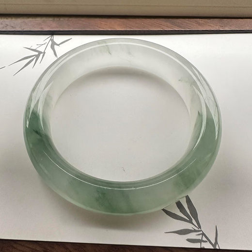 Aolisi Fuyun Yaozhi Jade Flat Tianshan Jade Real Jade Bracelet Authentic Stackable Women's Young Jewelry Gift Fuyun Yaozhi Top Luxury Auction Model 54mm-55mm (Jade Pendant + Gift Box)