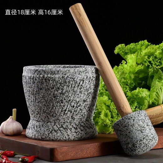 Hechen Home Furnishing Home Handmade extra large garlic pounder special size grinder medicine jar garlic nest special garlic mortar large garlic clamp stone mortar handmade special size granite with lid