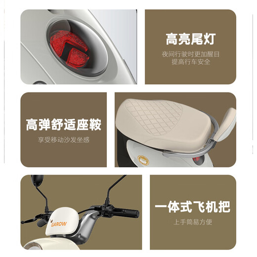 Golden Arrow Electric Motorcycle Popular New Product Lingcai 60V20AH Lead Acid Battery Long Life 800W High Power One-click Start Smart Pedal Electric Motorcycle Miwu White