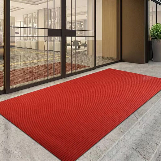Fantasy floor mat, door mat, door entry dust removal, wipeable, washable, stain-resistant floor mat, kitchen carpet, bright red, thickened 8mm, 50x90cm