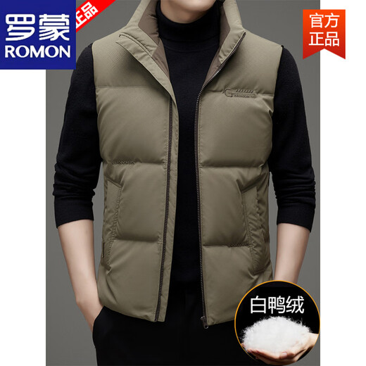 ROMON's new brand down vest men's thickened and warm winter stand-up collar down jacket vest outer wear black M 170100-120Jin Jin equals 0.5 kg