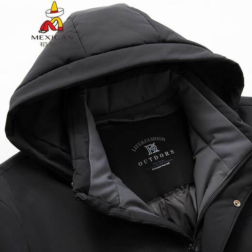 Scarecrow Fat Brother 2025 Winter New Men's Removable Liner Down Jacket Plus Size Fashion Casual Stand Collar Black 3XL 190