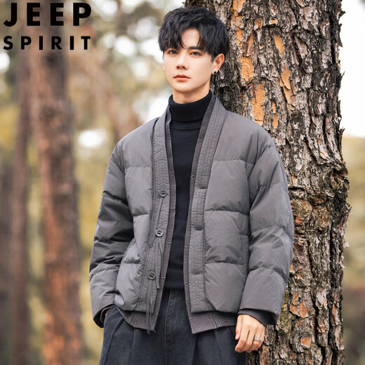 JEEP SPIRIT New Chinese style Chinese style down jacket men's winter thickened warm and cold-proof clothing high-end men's jacket black XL