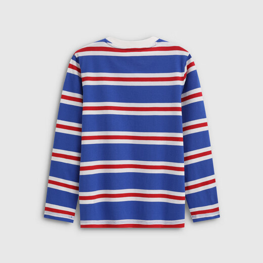Gap Gap Boys 2026 Spring New Bear Embroidered Striped Loose Long-Sleeved T-shirt Children's Top 861988 Blue and White Stripes 120 cm (6-7 years old) Asian size
