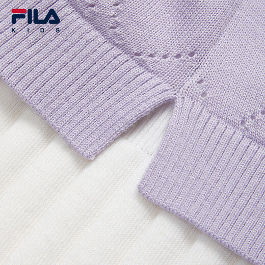 FILA children's clothing dress 2026 spring new style girls and children's fake two-piece woolen pleated skirt cloud white-WT 120