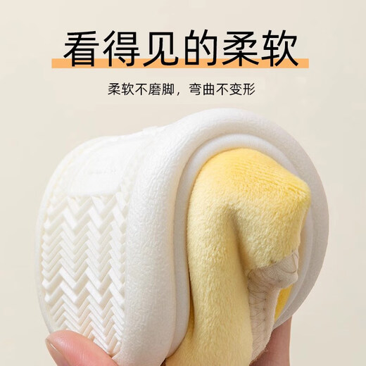 Shunmeiqian children's cotton slippers for men, autumn and winter indoor home use for children and girls, non-slip soft sole plush cotton shoes, fine velvet gray, 13 cm inner length