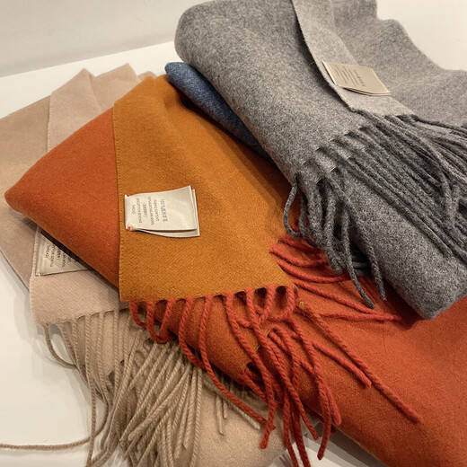 SOMUBAY autumn and winter new scarf men's solid color simple double-sided wool scarf women's winter versatile warm narrow version men's scarf gift gray