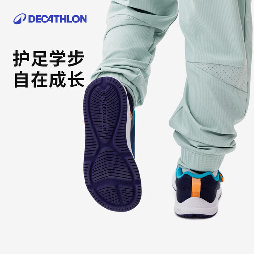 Decathlon children's outdoor toddler shoes for boys, mesh breathable, easy to put on and take off sports casual shoes, cyan blue 28
