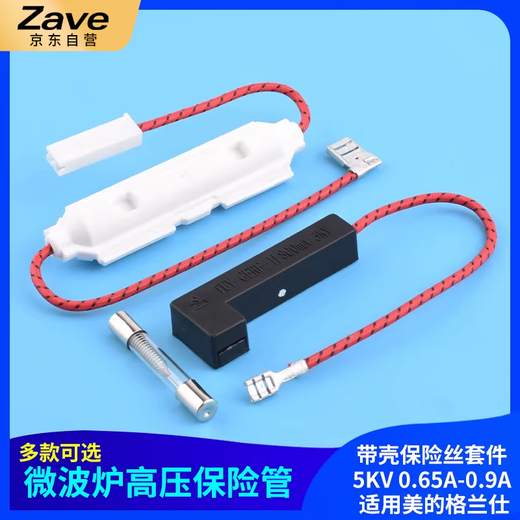 ZAVE Microwave oven high voltage fuse with shell fuse kit 6*40mm 5kv 0.75A with shell kit (plug and pull fuse)