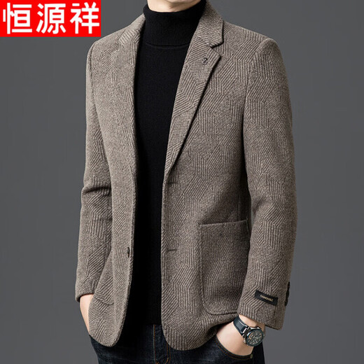 Hengyuanxiang high-end suit men's 2025 autumn and winter new business casual single suit warm woolen suit jacket for men