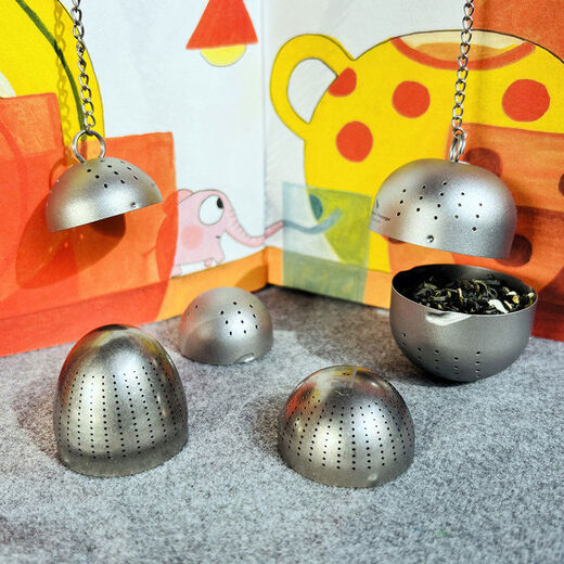 Jie Yun Mao pure titanium tea filter ball single person makes tea, makes tea, makes soup, medicinal residue tea filter, tea water separation, tea separator, large hanging chain tea filter, free storage bag, 5-6g small leaf tea