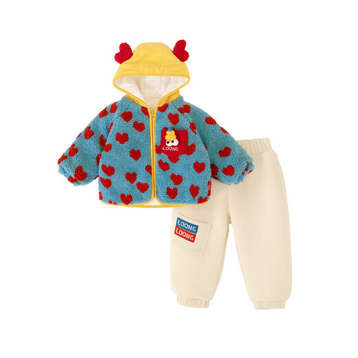 Changmingfugui Children's Suit Boys Winter Clothes Baby Clothes Velvet Thickened New Year Clothes Year of the Horse New Year Clothes Trendy and Handsome New Style Xinxin Xianglong 120