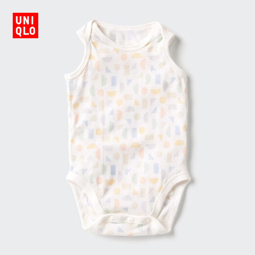 Uniqlo Infant Joy of Print Mesh Hip Cover/Sleeveless 1-piece Jumpsuit 473721 473721/01 Milky White 90cm