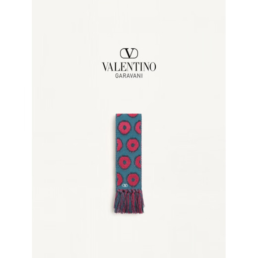 Valentino (Valentino) gift Valentino VALENTINO men ANTIBES fringed scarf red_blue