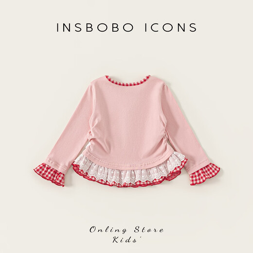 INSBOBO Girls T-shirt 2026 Spring Clothes Baby Tops New Bottoming Shirt Children's Style Long Sleeve Children's Clothing Pink 80
