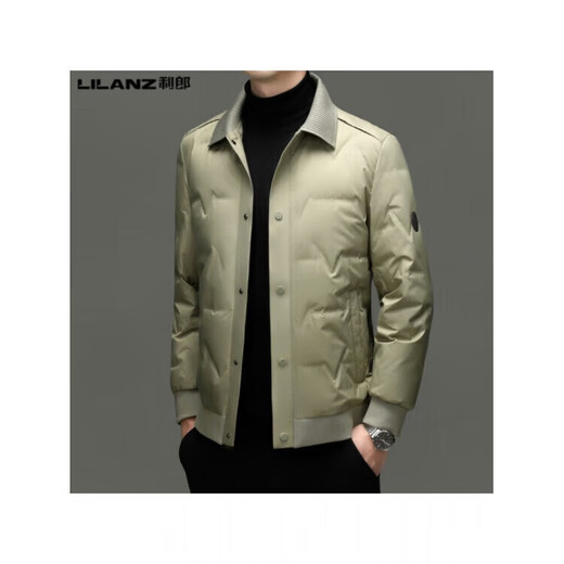 LILANZ мужской легкий пуховик зимний мужской среднего возраста с лацканами повседневный деловой утепленный теплый пуховик цвета хаки yr9870 L (175) размер (рекомендуемый 130-145 Jin Jin соответствует 0,5 кг)