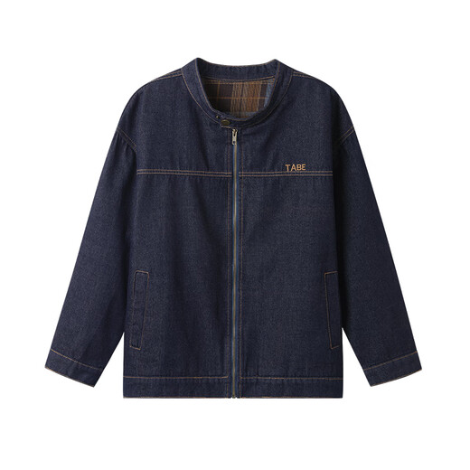 Tony the Piggy Anti-fade Denim Shirt Fat Boy Shirt Spring Clothes Children's Shirt Medium Big Children Teenager 26 New Style Plaid Two-Color Denim Blue 140 Recommended 130-145 high, 70-90 Jin Jin is equal to 0.5 kg