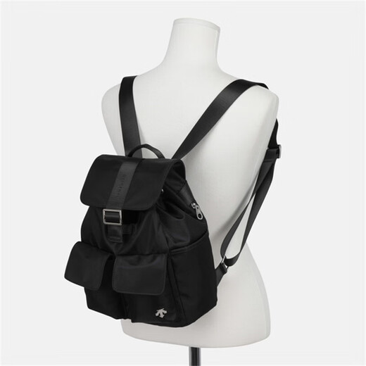 DESCENTE Women's Bag 26 New Women's Mini Backpack Large Capacity Commuting Versatile Computer Bag Student Backpack Black/BLACK