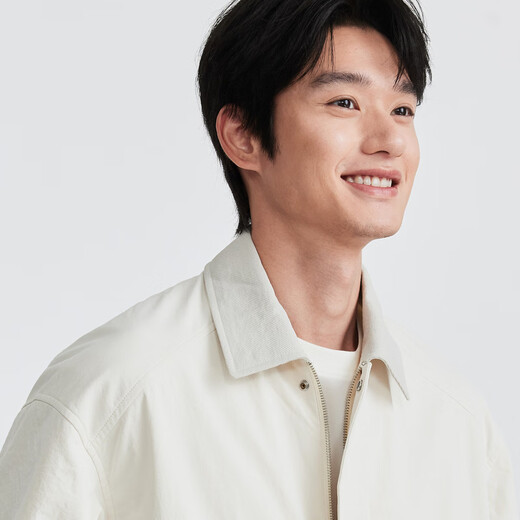 Jiumuwang Shopping Mall Same Style Lucky Series Cotton Jacket Men's 26 Spring New New Year Lapel Jacket Top Fashion Version + Fresh White + DJ2612529 L 175/96A(50)