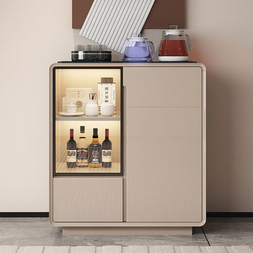Shengjiang Liangcai tea bar machine integrated cabinet smart home living room light luxury multi-functional water dispenser wall sideboard tea cabinet wine cabinet 100 wide 38 thick 95 high (cream white) warm