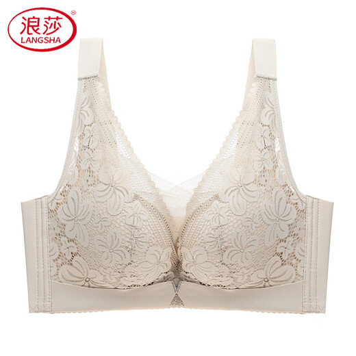LangSha underwear for women with large breasts, thin, no wire bra, bandeau style, adjustable breast reduction, large size bra push-up, matcha color 75B 34