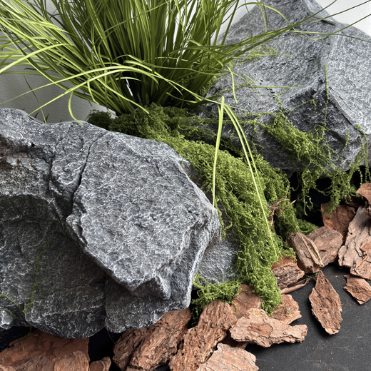 Irregular PU fake stone foam sculpture rockery shopping mall landscaping shooting window hotel green plant landscape stone ornaments yellow 5