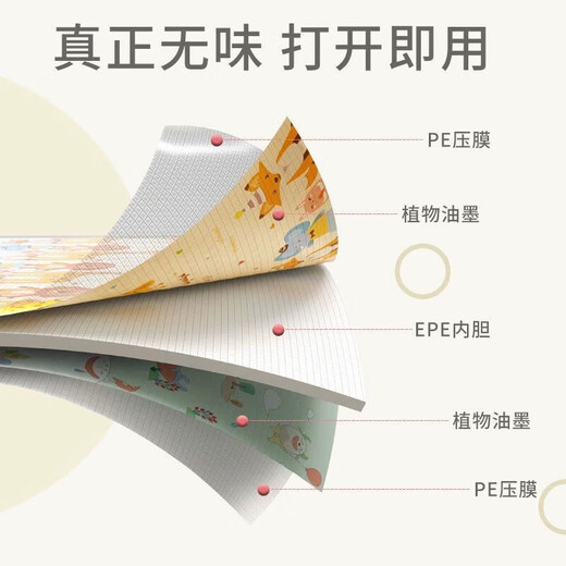 Baby crawling mat Baby crawling mat EPE non-toxic and formaldehyde free double-sided living room home children's floor mat 150x200cm random color double-sided pattern - moisture-proof and cool-insulating Thick 1.5CM
