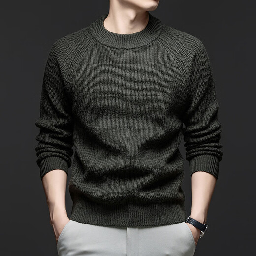 Wirpta high-end brand 100 pure wool sweater men's spring and autumn new half turtleneck sweater heavyweight thickened warm slim base iron gray thickened (spot Suda) L 110