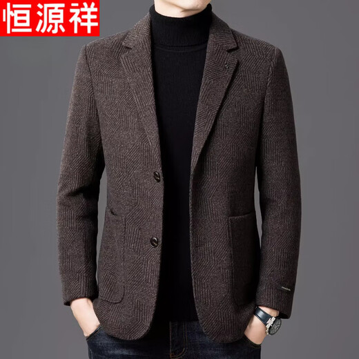 Hengyuanxiang high-end suit men's 2025 autumn and winter new business casual single suit warm woolen suit jacket for men