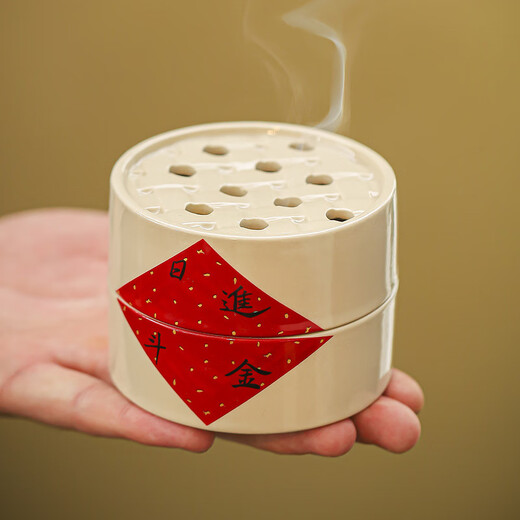 Shantou Lincun Creative Ceramics Rijindou Gold Smoked Stove Household Chinese Steamer Ornament is booming