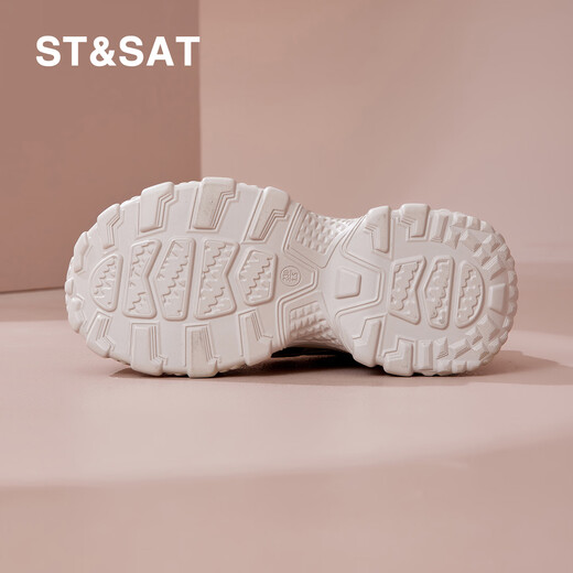 Saturday brand small versatile sports shoes for women 2026 spring and autumn new 8.5CM thick sole inner heightening dad shoes for women gold 34